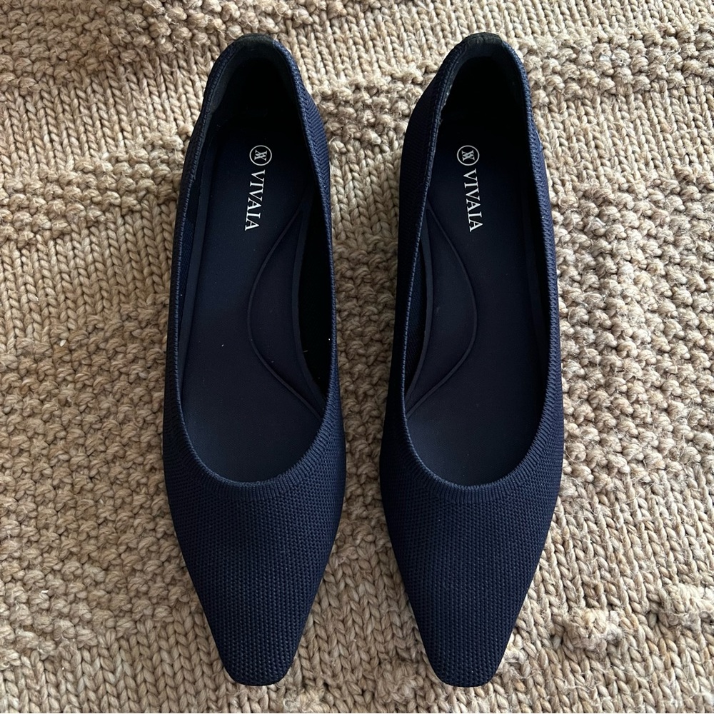 New! Vivaia Small Square-Toe Heels in Black Size EU 38.5 or US 7.5